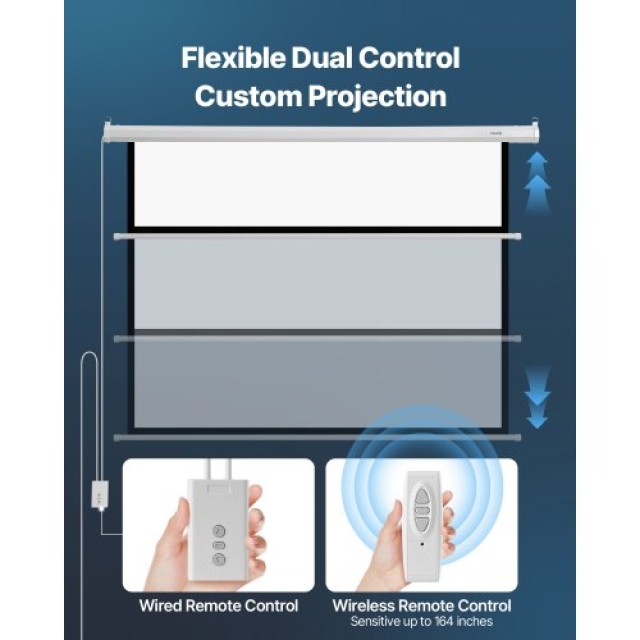 VEVOR Ηλεκτρική Οθόνη Προβολής 1829 mm 4:3 με Τηλεχειριστήριο για Ο...