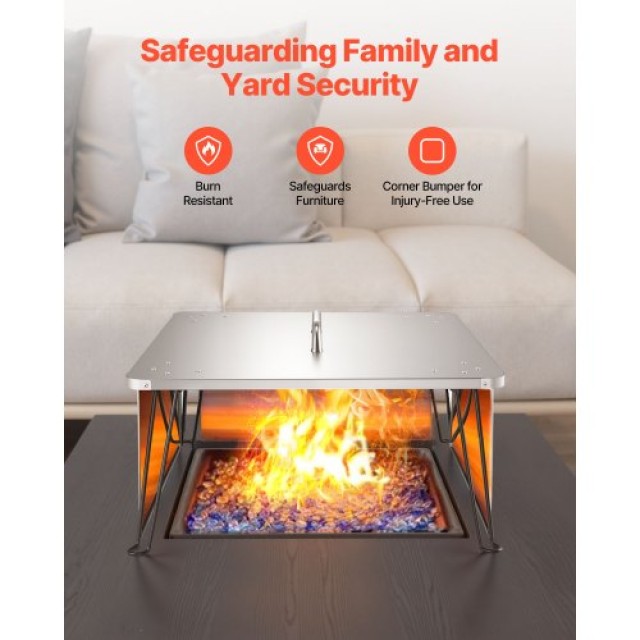 VEVOR Αντανακλαστικό Θερμότητας για Εστία Πυρός από Ανοξείδωτο Ατσά...