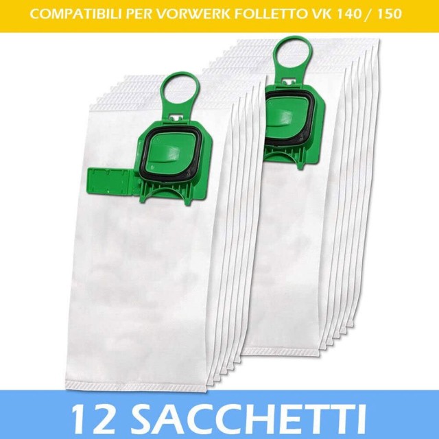 BAKAJI  Κιτ Folletto VK140 VK150 12 Σακούλες + 12 Αρωματικά + 2 Φίλ...