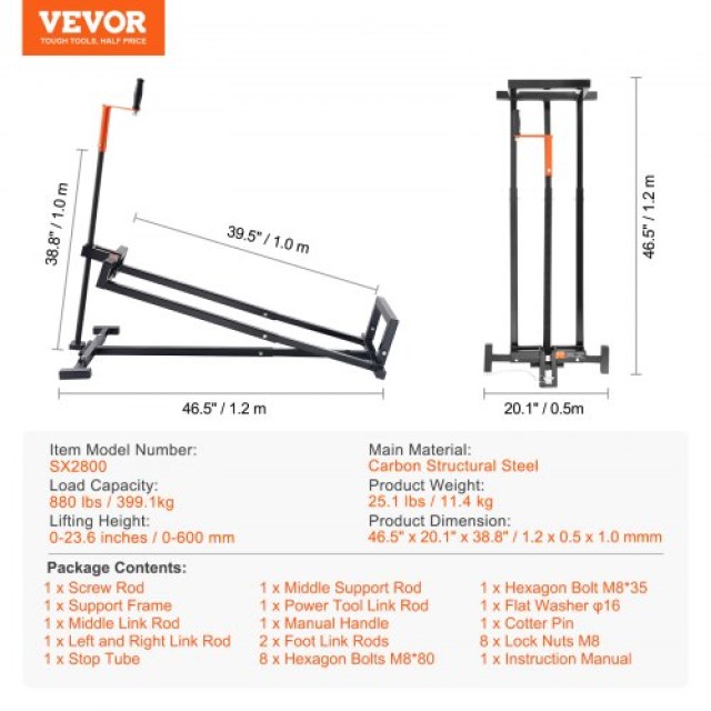 VEVOR  Ανυψωτικό Τρακτέρ 880 Λίβρες  GCJSJJSGS880KCFZHV0