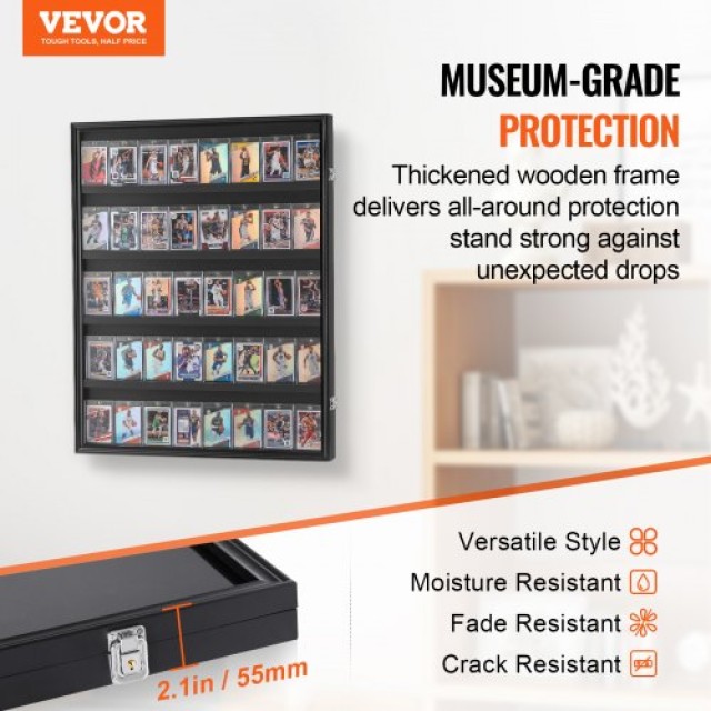 VEVOR  Βιτρίνα για 35 Αθλητικές Κάρτες, 24.3x30.5x2.1 in, με 98% UV...