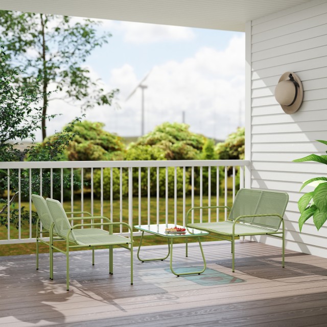 Outsunny Σετ Εξωτερικού Χώρου Rattan PE με Διαστάσεις: Καναπές, 2 Π...
