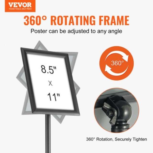 VEVOR  Ρυθμιζόμενη Βάση Πινακίδας 8.5x11, Μαύρη  BZJZSDZ8511YJXAQXV0