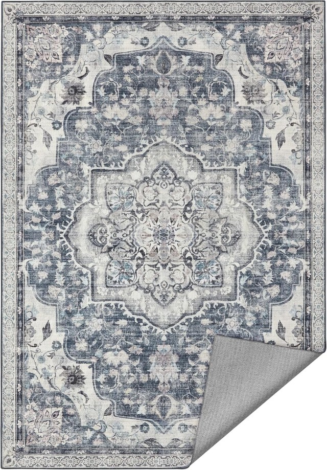 SONGMICS Χαλί Σαλονιού 230x160 εκ., Πολυεστέρας & Τσόχα, Αντιολισθητικό, Πλενόμενο, Γκρι Περιστεριού TAR033G01