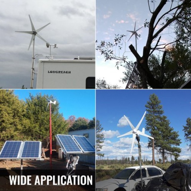 Ανεμογεννήτρια VEVOR 500W 12V με 5 Πτερύγια και Ρυθμιστή Φόρτισης  FLFDJS500-12V5Y01V0