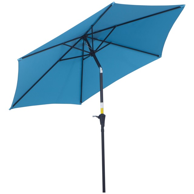 Outsunny  Ομπρέλα κήπου Ø2.7x2.4 m με μανιβέλα και κλίση κεφαλής από αλουμίνιο και πολυεστέρα, μπλε  84D-032BU