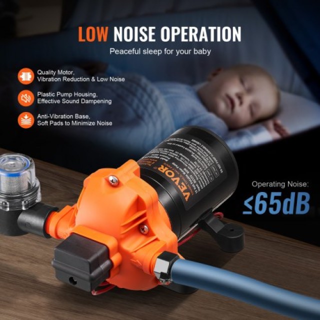 VEVOR  Αντλία Διαφράγματος 12V 1.8GPM 6.81 L/min 3-Θάλαμος με Διακό... VEVOR  Αντλία Διαφράγματος 12V 1.8GPM 6.81 L/min 3-Θάλαμος με Διακό...