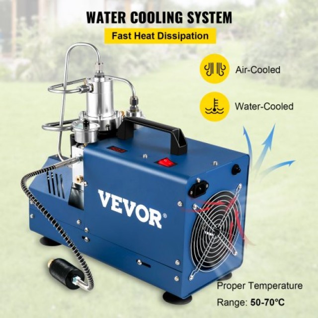 VEVOR  Συμπιεστής Υψηλής Πίεσης 4500PSI/30MPA/300BAR, 1800W 220V, Αυτόματη Διακοπή για Αεροβόλα & Καταδυτικές Φιάλες GYQBZDT1.8KW-9XLWV2