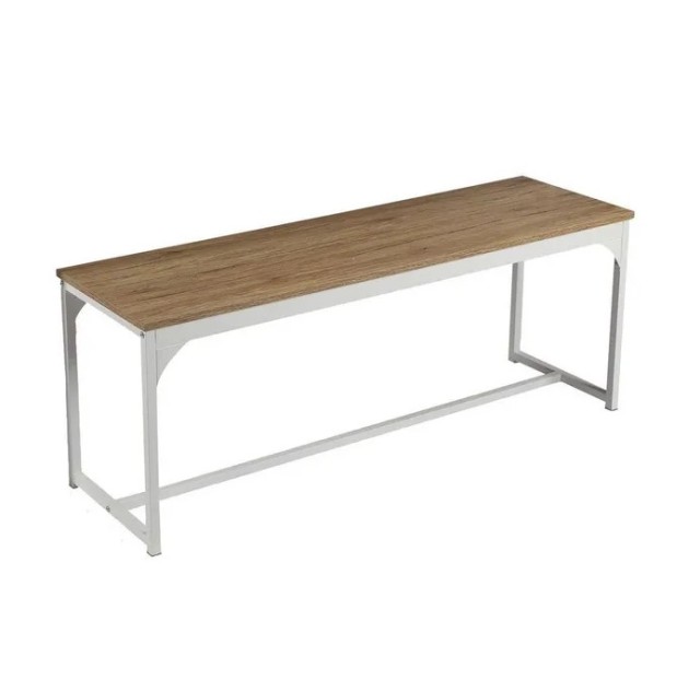 Ξύλινος Πάγκος με Λευκή Μεταλλική Βάση 120x35x46 cm Urban Living 151248
