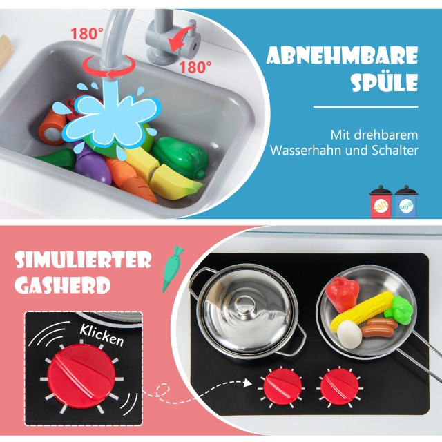 Costway Παιδική Κουζίνα Παιχνιδιού 72x30x90 εκ. με Αξεσουάρ για Παι... Costway Παιδική Κουζίνα Παιχνιδιού 72x30x90 εκ. με Αξεσουάρ για Παι...