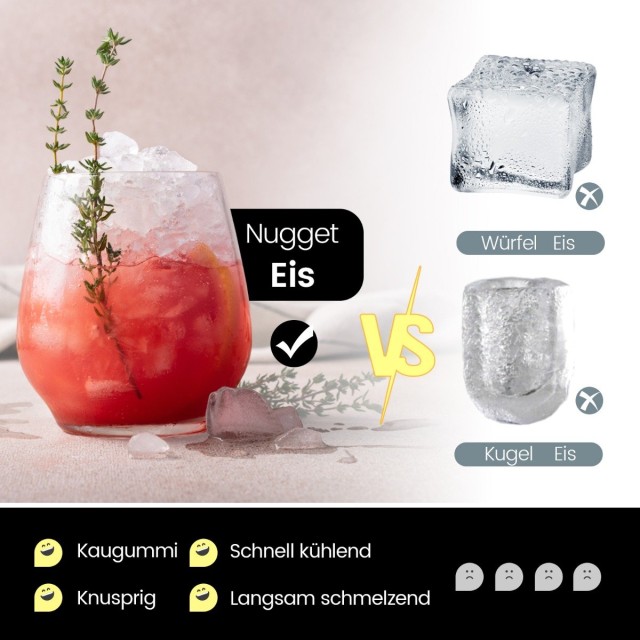 Costway  Αυτόματος Παραγωγός Παγάκια Nugget με Δυνατότητα Αυτοκαθαρισμού και Σύνδεση Νερού FP10221DE-SL