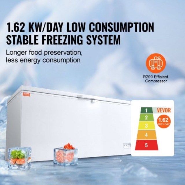 Καταψύκτης VEVOR 17.2 cu.ft / 488 L με 4 Αφαιρούμενα Καλάθια  JYLJ1...