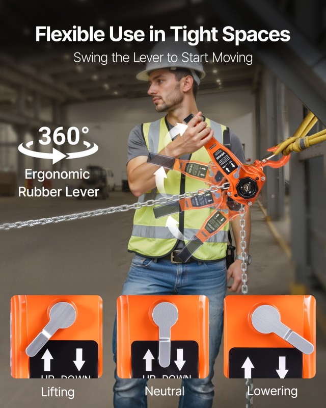 VEVOR Μηχανικό Χειροκίνητο Ανυψωτικό Αλυσίδας, 1Τ (1000KG), 3M Ανύψ... VEVOR Μηχανικό Χειροκίνητο Ανυψωτικό Αλυσίδας, 1Τ (1000KG), 3M Ανύψ...