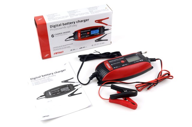 AMiO  Φορτιστής μπαταρίας ψηφιακός 6V/12V - 2A/4A - DVL DBC-4A ,02088