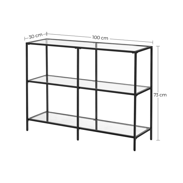 VASAGLE Μοντέρνο Κονσόλα Τραπέζι, Μαύρο, 30 x 100 x 73 cm, LGT20BX 