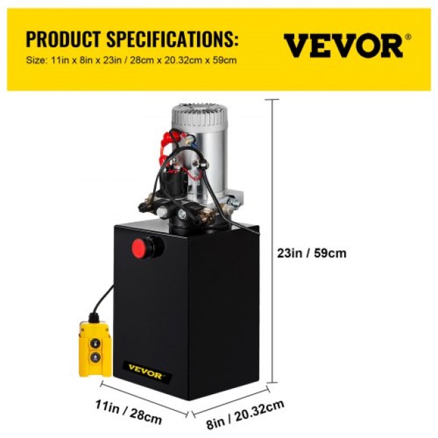 VEVOR Υδραυλική Μονάδα 20 Quart για Διπλής Ενέργειας Τρέιλερ (12V, 3200 PSI)  CZYYB20KTTXSZYB01V0