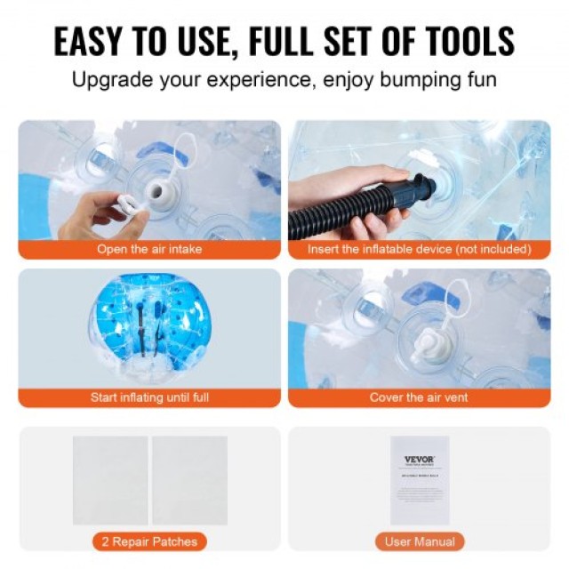 VEVOR Φουσκωτές Μπάλες Σύγκρουσης 2-Pack, 1.5M για Εφήβους & Ενήλικ...