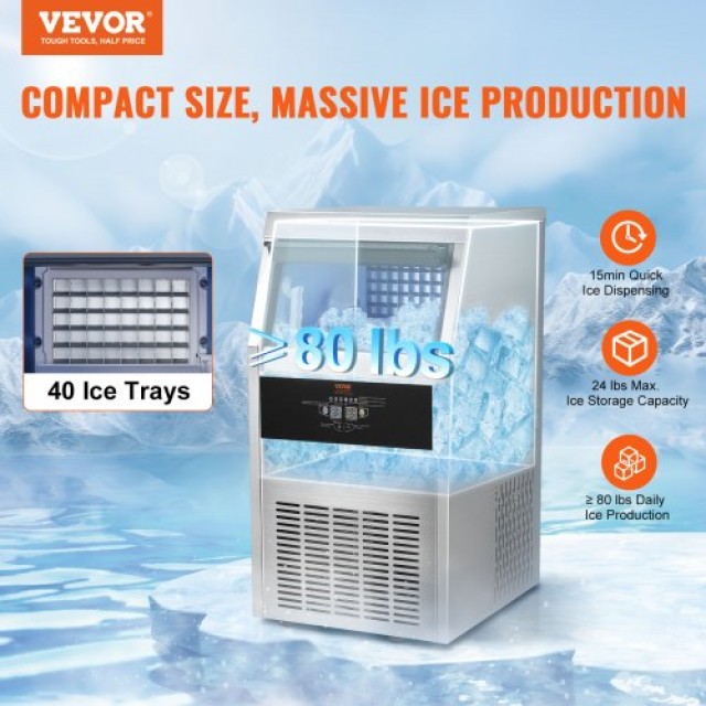 VEVOR Επαγγελματική Παγομηχανή 80lbs/24H 40 Κύβοι  QSYYTSFBZBJQSIQHGV2