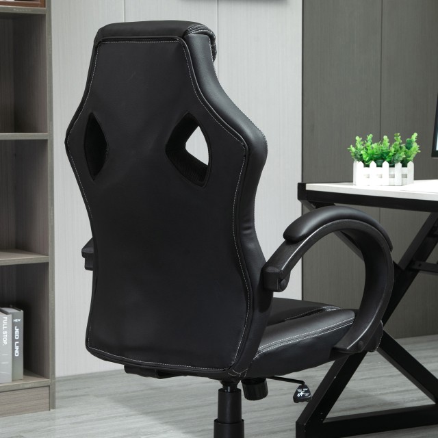 Καρέκλα γραφείου HomCom Gaming Style, Μαύρη A2-0089