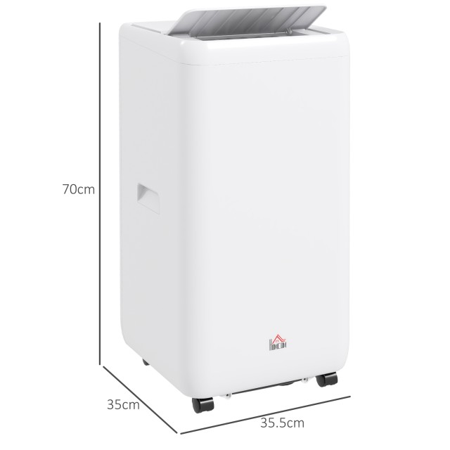 Φορητό κλιματιστικό HOMCOM 1250W με 5 λειτουργίες και χρονοδιακόπτη 24 ωρών, 35,5x35x70 cm, Λευκό 823-056V90WT