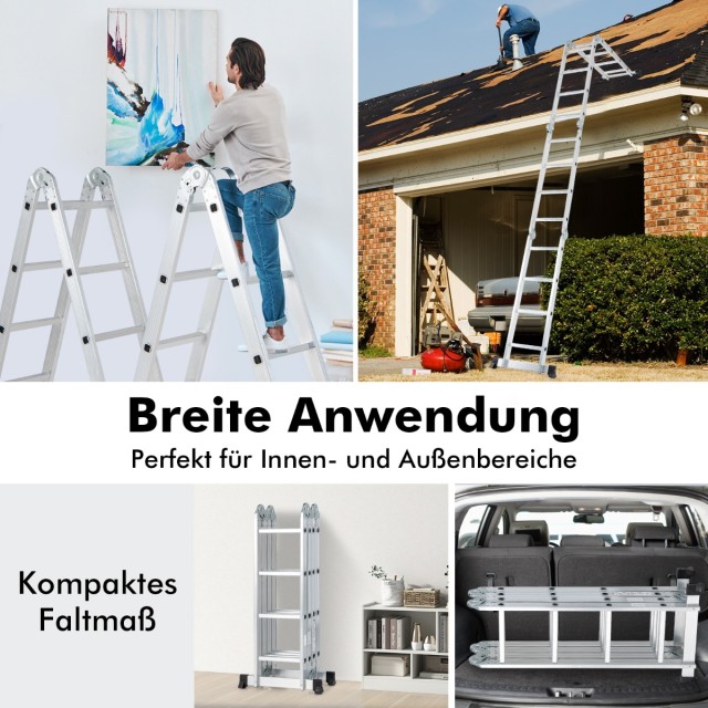 Costway Πολυχρηστική Σκάλα 4,6μ με Ασφαλή Κλείδωμα & Αντιολισθητικά...