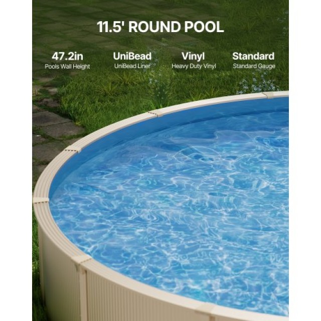 VEVOR Στρογγυλή Επένδυση Πισίνας 18ft Unibead 47in Ύψος Τοίχου Μονόχρωμη YCNCCSROUND3W17JOV0