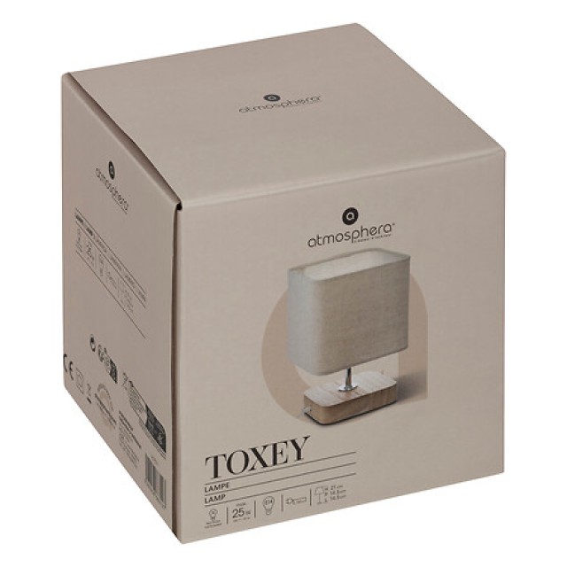 Επιτραπέζια Ξύλινη Λάμπα 14,5 x 14,5 x 21 cm 167571 Atmosphera