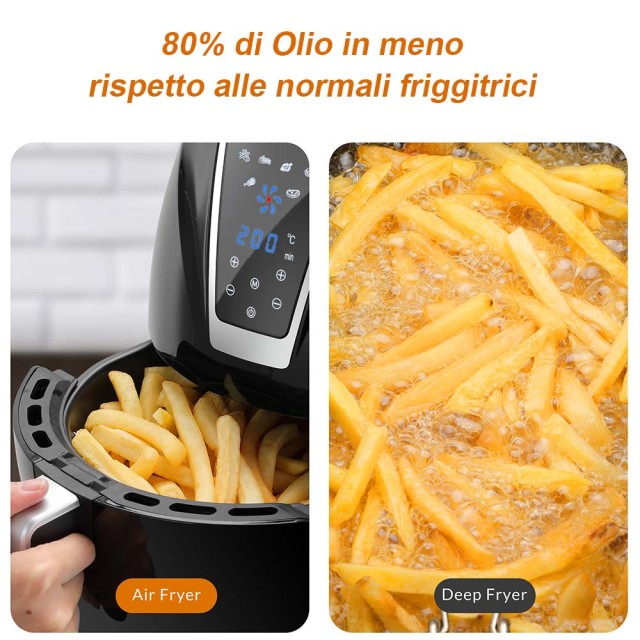 BAKAJI  Ψηφιακός Αεροφριτέζα Χωρίς Λάδι Airfryer 3,2 Lt Τηγανίζει Μαγειρεύει 1300W  02012457