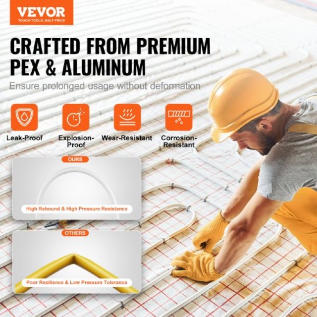 VEVOR Σωλήνας PEX-AL-PEX 82ft, 5/8 με Φράγμα Οξυγόνου για Ενδοδαπέδια Θέρμανση  LSGBSDDLP25MXXYZFV0