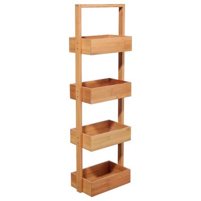 Ξύλινη Ραφιέρα 4 Επιπέδων 28 x 16 x 88 cm από Μπαμπού 216716020 5Fi...