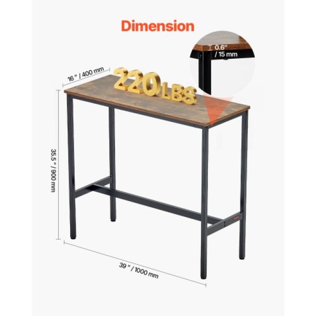 VEVOR Ψηλό Τραπέζι Μπαρ Κουζίνας 99x41x90 εκ. JXBTZJXBTZW3T867K001V0