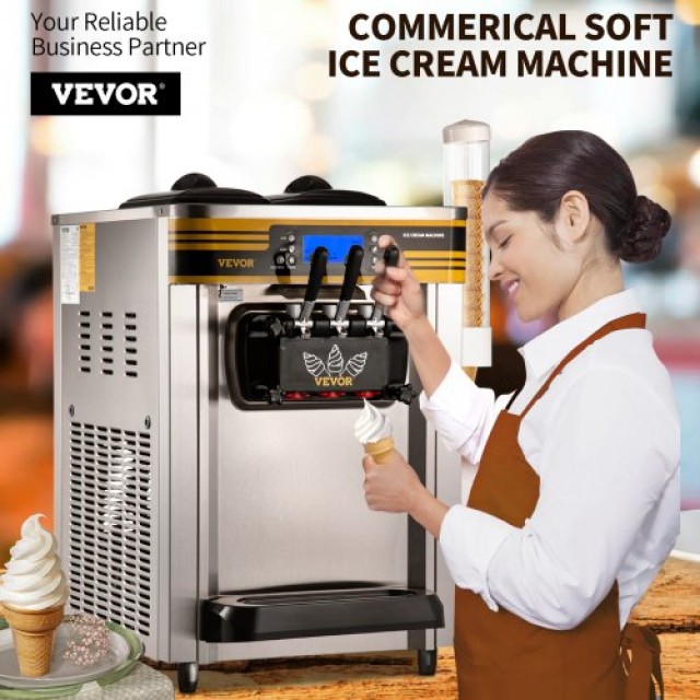 Επαγγελματική Παγωτομηχανή VEVOR, 22-30L/H, 2350W, Ασημί  S2230LHR2220V933VV2