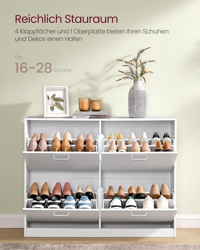 VASAGLE Παπουτσοθήκη  έως 28 ζευγάρια με 4 Πόρτες  24 x 105.5 x 82....