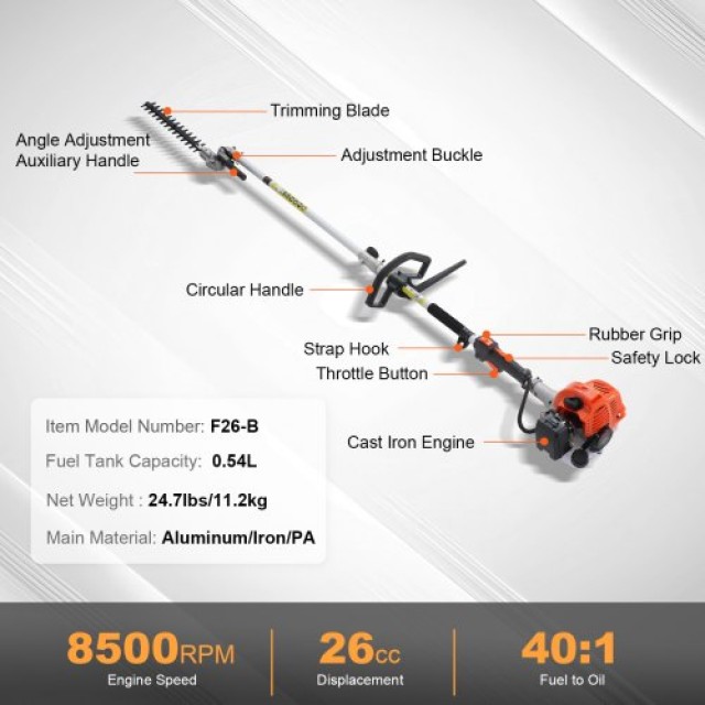 VEVOR 40cm 26CC Βενζινοκίνητο Κονταροπρίονο Θάμνων  RQLLJDLLJ26CCKSLKV0