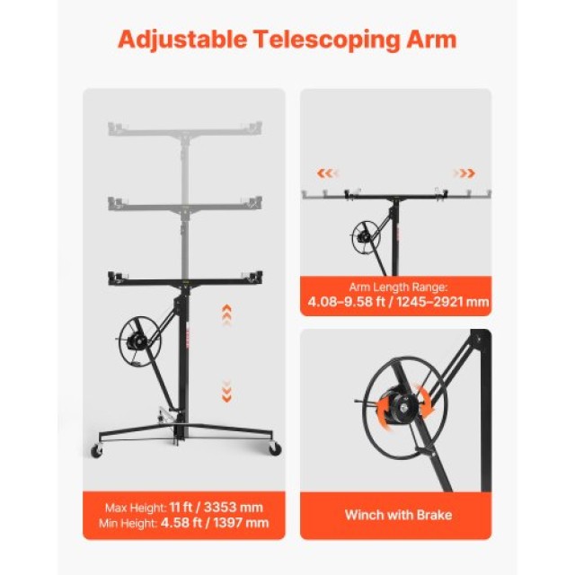 VEVOR Ανυψωτικό Γυψοσανίδας 3353mm 68kg SPSJJHS95FT1CY542001V0