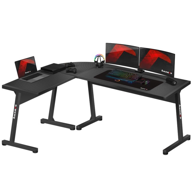 Huzaro Γραφείο Gaming 147x112 cm Hero 6.0 Μαύρο  5903796011296