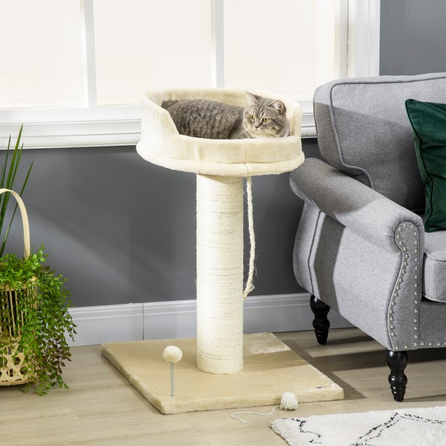 PawHut Scratching Tree for Cats με Κρεβάτι και βελούδινη μπάλα και ...
