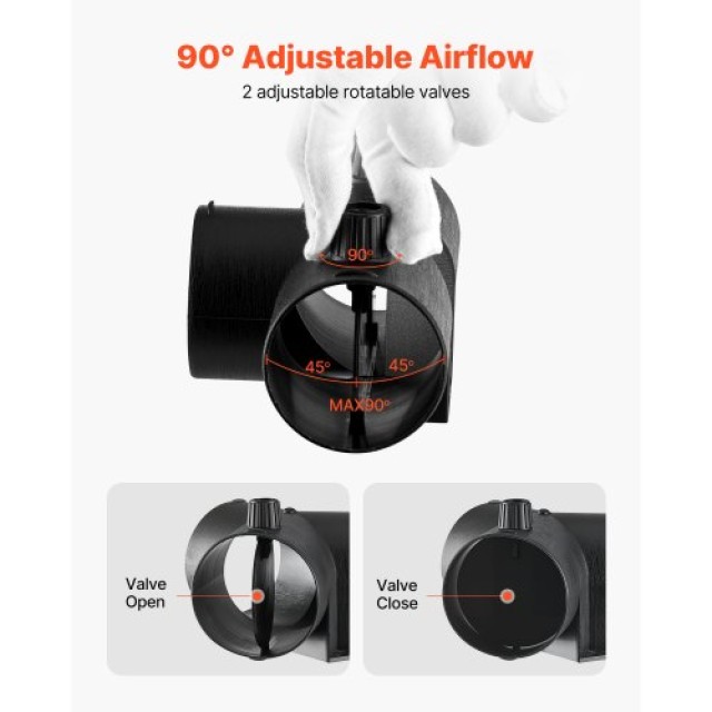 VEVOR Σύνδεσμος Θερμαντήρα Πετρελαίου 59mm Τριπλός Αεραγωγός με 2 Π...