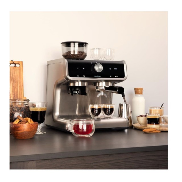 Καφετιέρα Power Espresso 20 Barista Cream με Μύλο Άλεσης Καφέ Cecot...