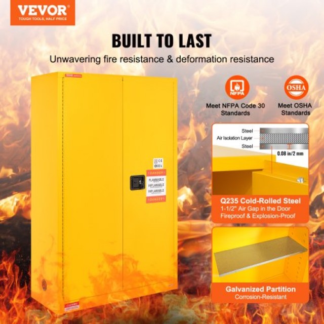 Ντουλάπα Ασφαλείας VEVOR 45 Gal για Εύφλεκτα Υγρά  YRFBJ1104616P99IEV0