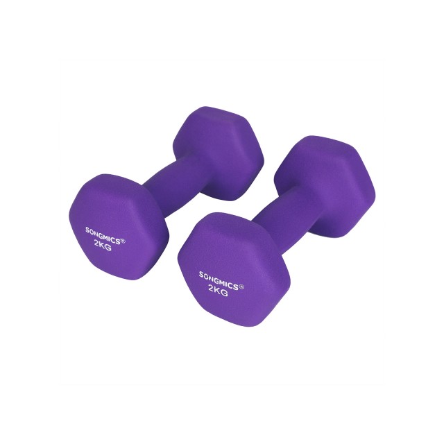 SONGMICS Σετ 2τμχ Αλτήρες από Νεοπρένιο 2x2kg Μωβ SYL64PL 