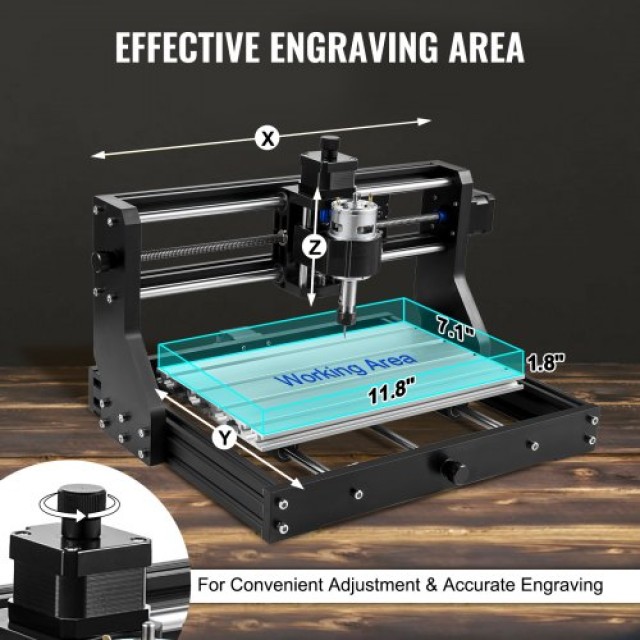 VEVOR  CNC 3018 Pro 15W Μηχάνημα Χάραξης Laser 3 Άξονες με Offline Controller για Πλαστικό, Ακρυλικό, PVC, Ξύλο DKJ3Z3018PRO15W01V2