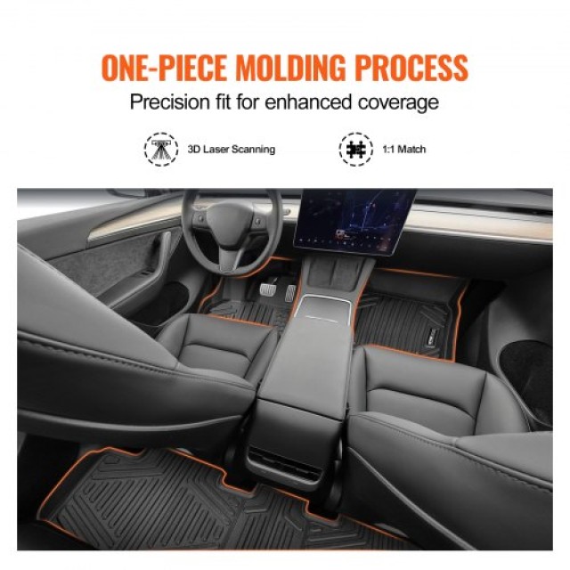 VEVOR  Σετ Πατάκια Αυτοκινήτου για Tesla Model Y 2021-2024, 3 τεμ TPE Liners SUVDBDTSLMODYIWUMV0