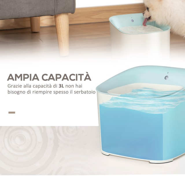 PawHut 3L Drinking Fountain for Cats and Dogs Αυτόματος διανομέας νερού με φίλτρο άνθρακα - Λευκό D08-025V90BU