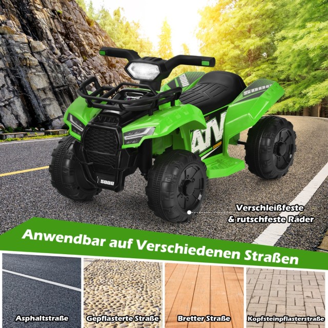 Costway  Παιδικό Ηλεκτρικό ATV με LED Φώτα, Μουσική & MP3 για Αγόρια και Κορίτσια (18-36 μηνών) TQ10019DE-GN