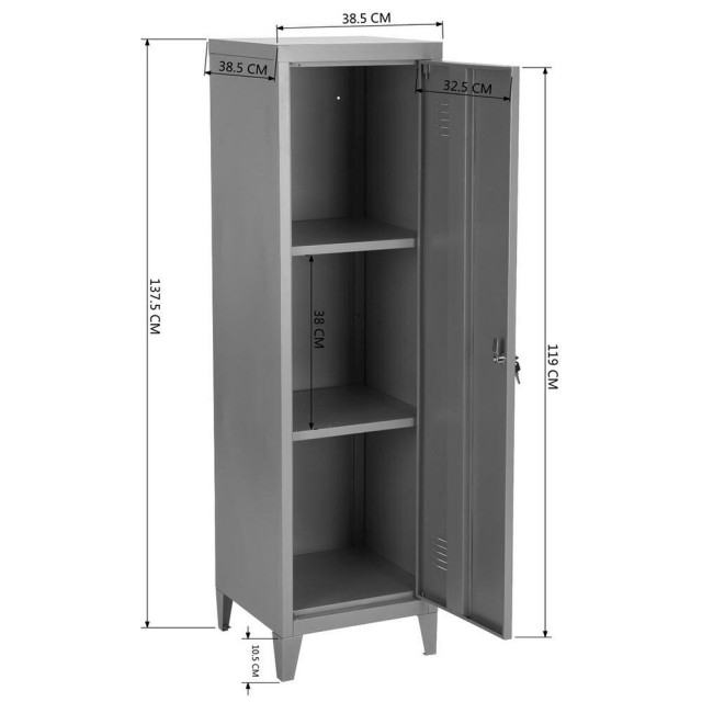 BAKAJI Μεταλλικό ντουλάπι αποδυτηρίων με μία πόρτα και κλειδί, 3 δ... BAKAJI Μεταλλικό ντουλάπι αποδυτηρίων με μία πόρτα και κλειδί, 3 δ...