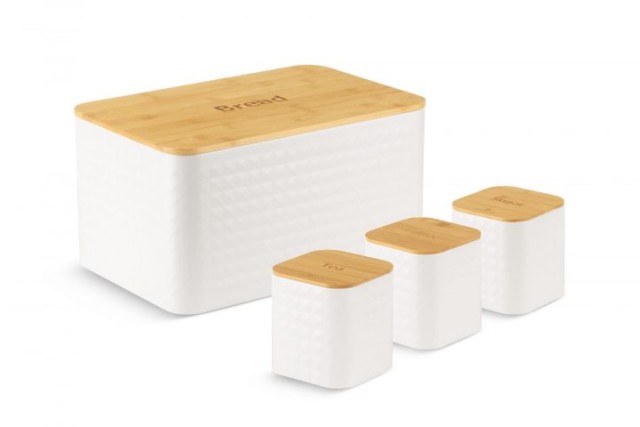 Edenberg Σετ Ψωμιέρα με Δοχεία Καφέ, Ζάχαρης και Τσάι 4 τμχ. από μπ... Edenberg Σετ Ψωμιέρα με Δοχεία Καφέ, Ζάχαρης και Τσάι 4 τμχ. από μπ...