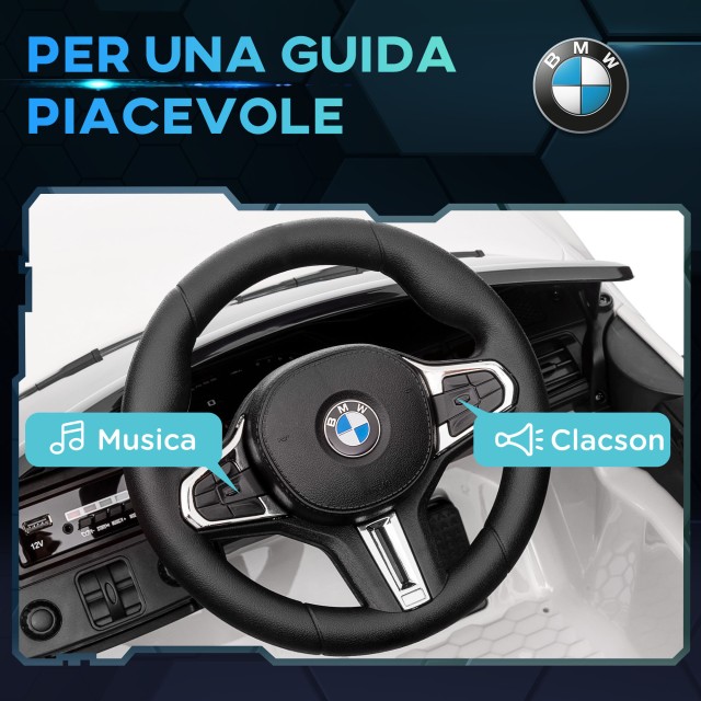 AIYAPLAY Ηλεκτρικό Αυτοκίνητο για Παιδιά με Άδεια BMW M4 με Τηλεχειριστήριο Κόρνα και Φώτα 108x69.5x51 εκ Λευκό370-311V90WT