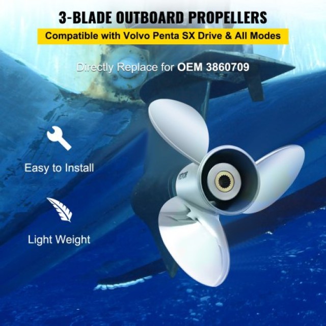 VEVOR Προπέλα Σκάφους 14.5x21 για Volvo Penta SX, 3 Λεπίδες, 19 Δόντια, Δεξιόστροφη  CLXJY31412X211DRFV0
