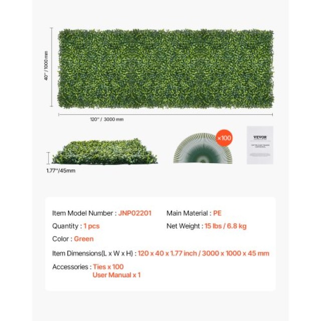 VEVOR Πάνελ Τεχνητού Γρασιδιού 40 x 120 για Διακόσμηση PJSRZZWQ1PC4WGLQTV0